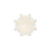 Hello Honey® 7.7" White LED Lighted Stoneware Bisque Snowflake Accent