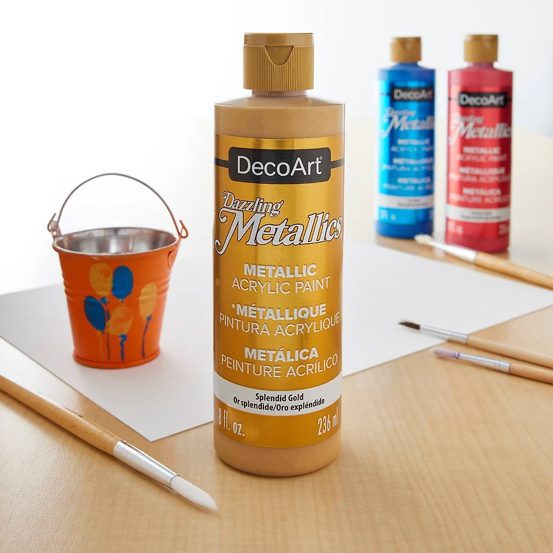 4 Pack: DecoArt® Dazzling Metallics® Splendid Gold Paint, 8oz.