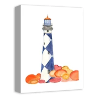 Checkered Lighthouse 12" x 16" Canvas Wall Art
