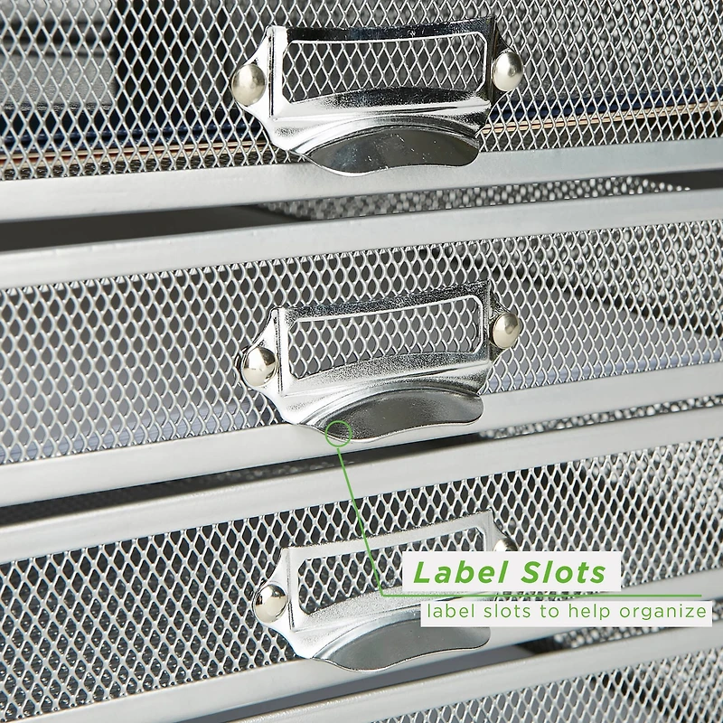 Mind Reader Silver 5 Drawer Heavy Duty Cabinet