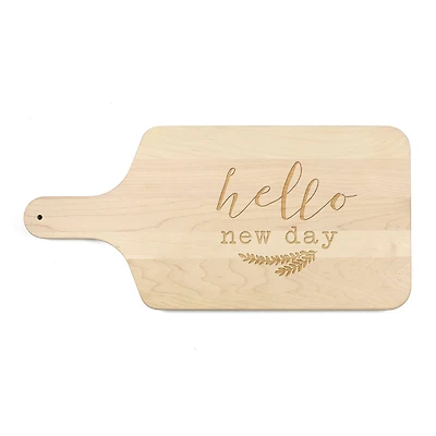 17" Hello New Day Maple Paddle Cutting Board