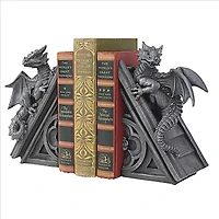 Design Toscano 8" Gothic Castle Dragons Sculptural Bookend Set