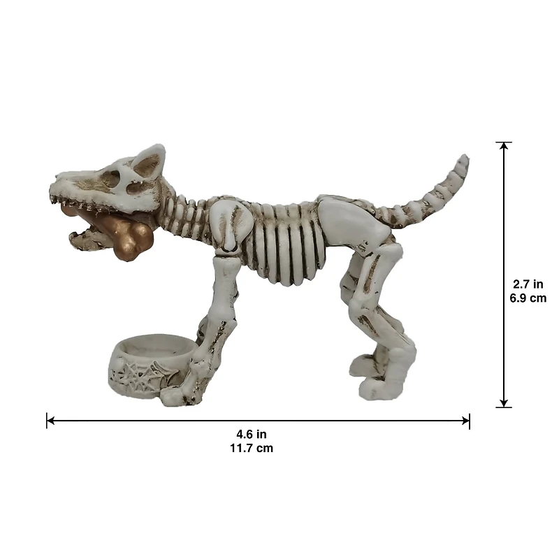 4.5" Skeleton Dog with Bone & Food Bowl Tabletop Décor by Ashland®