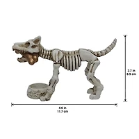 4.5" Skeleton Dog with Bone & Food Bowl Tabletop Décor by Ashland®