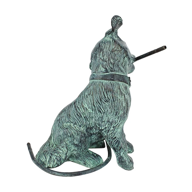 Design Toscano Emerald Verde Patina Raining Dogs Bronze Piped Garden Statue