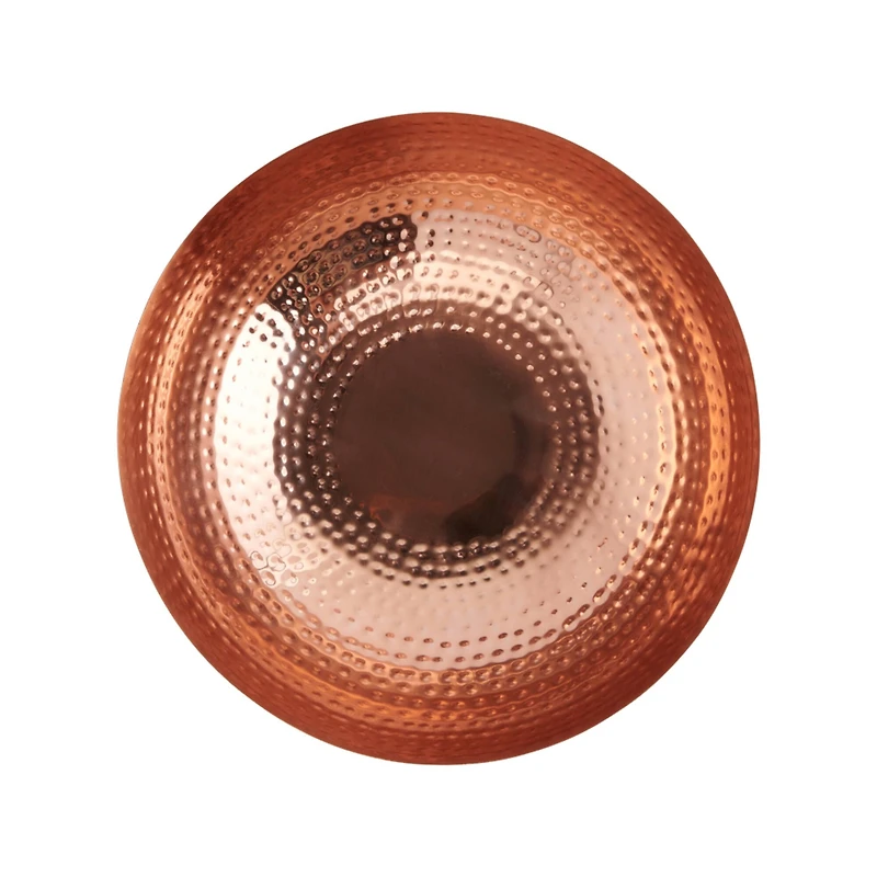 Hello Honey® 14" Copper Finish Round Hammered Metal Bowl