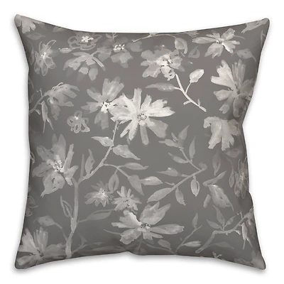 Delicate Floral Print Throw Pillow