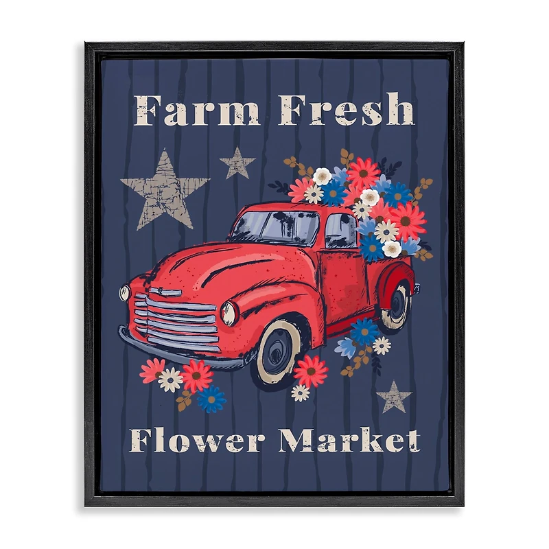 Stupell Industries Farm Fresh Patriotic Market Floater Framed Art
