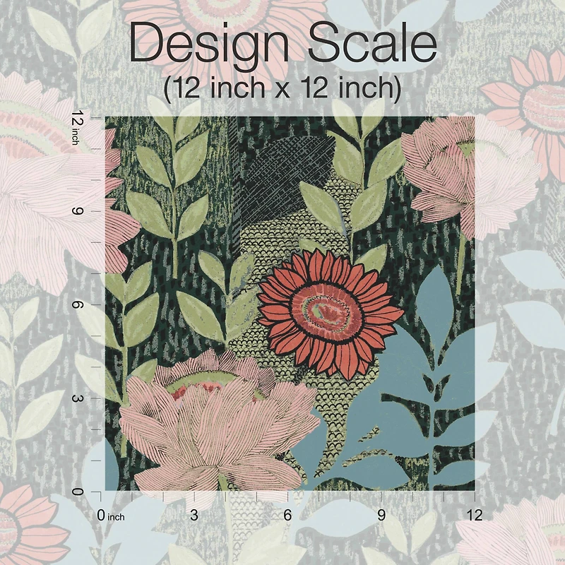 RoomMates Tamara Day Green Botanical Garden Peel & Stick Wallpaper