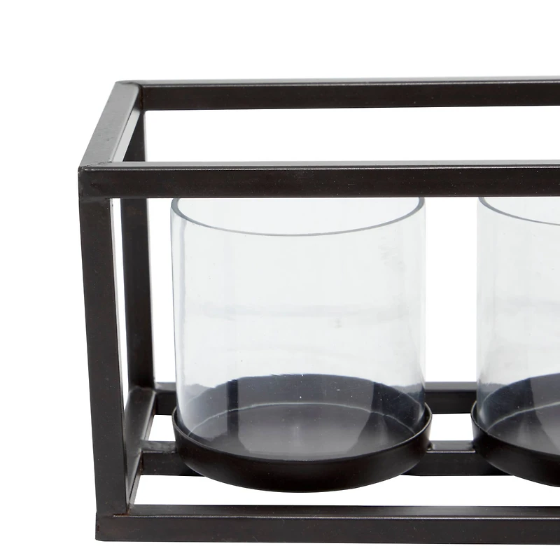 18'' Black Iron Contemporary Votive Candle Holder