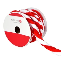 5/8" x 20ft. Red & White Yarn Twist Ribbon by Celebrate It®