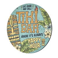 American Art Decor Tiki Bar Round MDF Wall Plaque - 20" x 20" x 0.35"