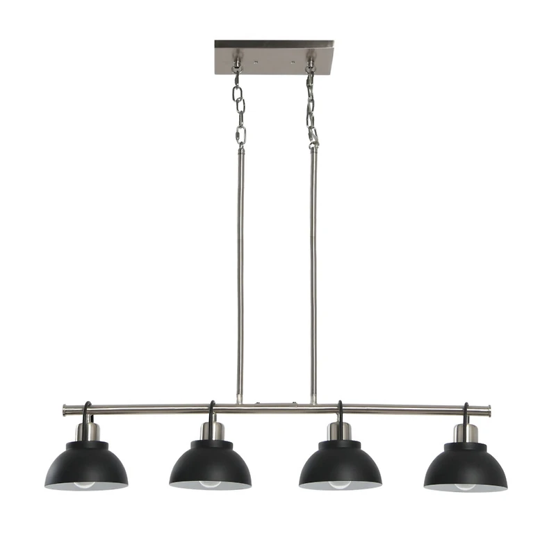 Hello Honey® Robert Stevenson Lighting Walsh Metal 4-Light Linear Chandelier with Shades