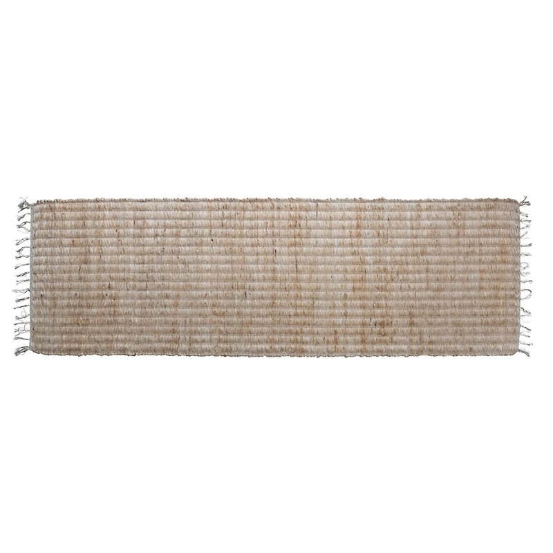 Hello Honey® Natural Boho Woven Jute & Cotton Floor Runner Rug with Fringe, 96" x 30"
