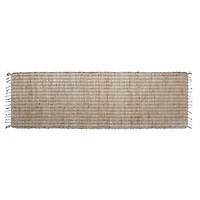 Hello Honey® Natural Boho Woven Jute & Cotton Floor Runner Rug with Fringe, 96" x 30"