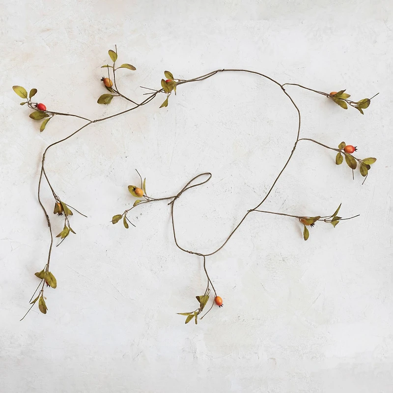 Hello Honey® 6ft. Green & Orange Faux Rose Hip Garland