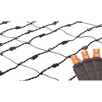 LED Net Style Tree Trunk Wrap Christmas Lights - Orange - 2' x 8' - Brown Wire