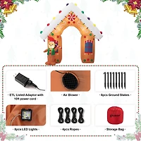 Glitzhome® 8ft. LED Lighted Gingerbread House Inflatable Décor