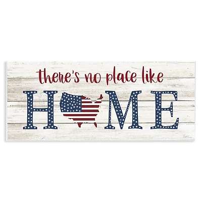 Stupell Industries Patriotic There's No Place Like Home Phrase Americana Wall Plaque Art
