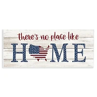 Stupell Industries Patriotic There's No Place Like Home Phrase Americana Wall Plaque Art