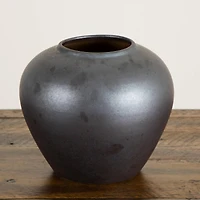 7in. Black Round Urn Vase