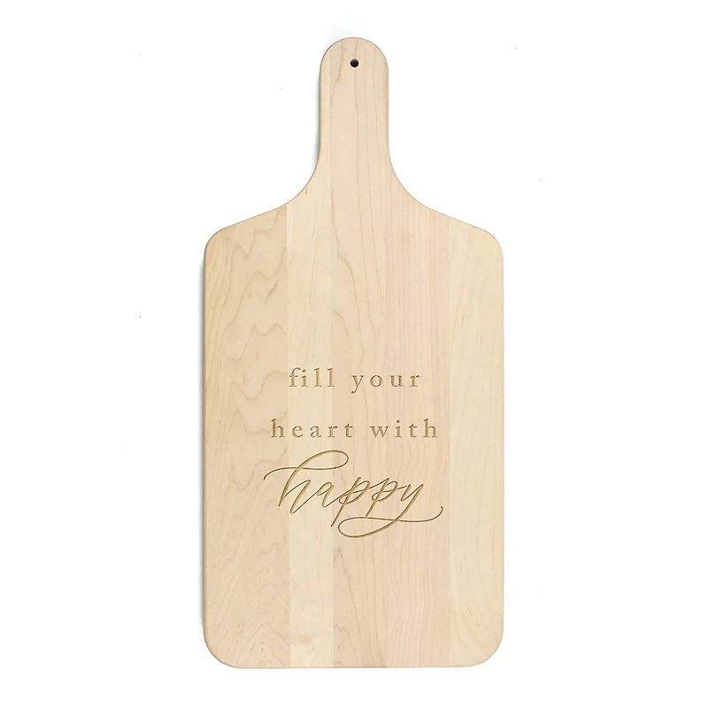 17" Fill Your Heart Maple Paddle Cutting Board