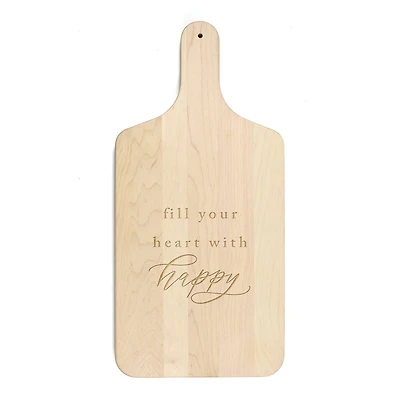 17" Fill Your Heart Maple Paddle Cutting Board