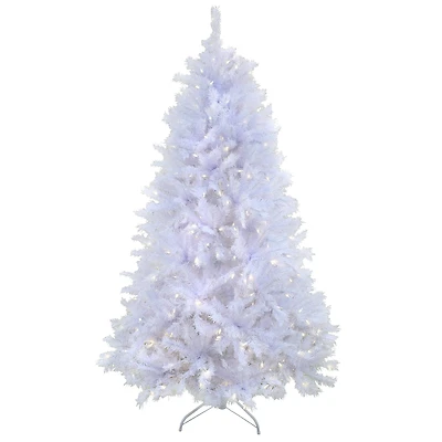 6.5ft. Pre-Lit White Artificial Christmas Tree, Dual Color® LED Lights