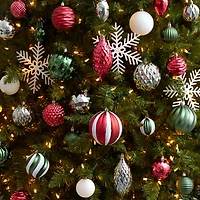 100ct. Holiday Deluxe Shatterproof Christmas Tree Ornament Box Set