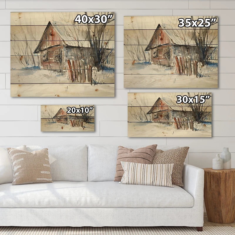 Designart - Old Abandoned Wooden House In Winter Picture