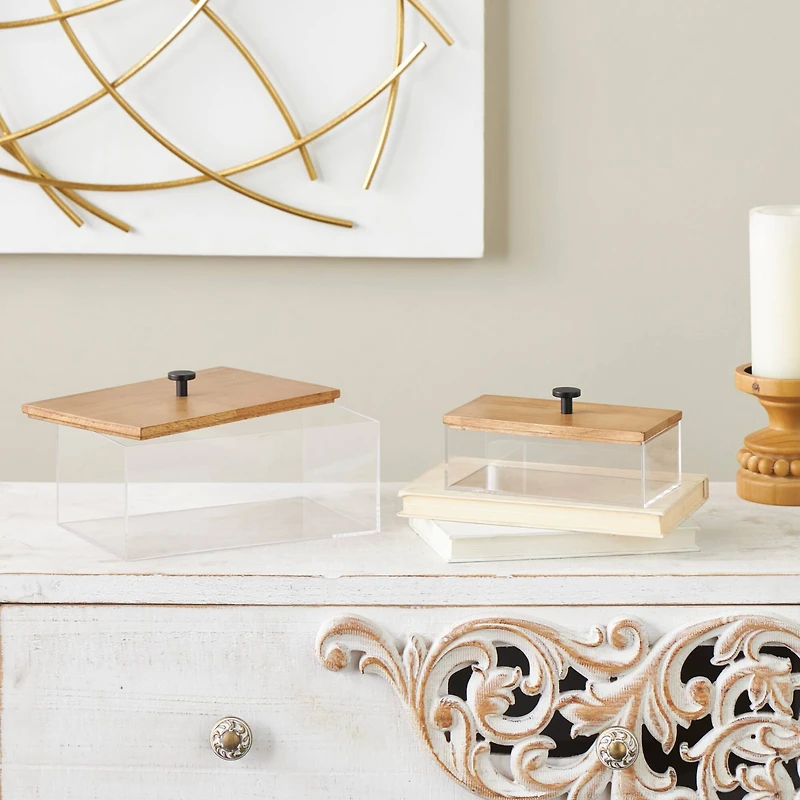 Clear Acrylic Plastic Box Set with Lids