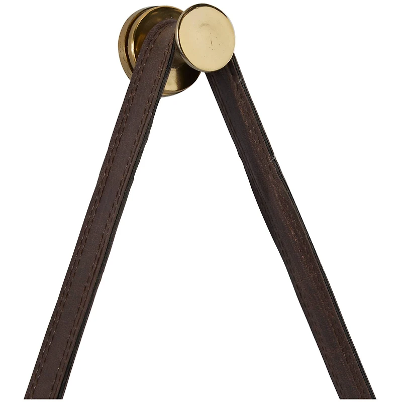 27" White Stainless Steel Wall Clock with Leather Hanging Straps