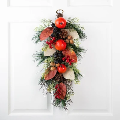2.5ft. Autumn Harvest Mixed Berry & Pine Needle Teardrop Swag