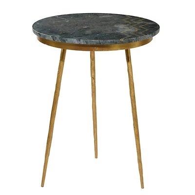 20" Gold Contemporary Stoneware Accent Table