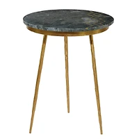 20" Gold Contemporary Stoneware Accent Table