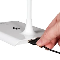 OttLite Wellness Series 21" White Power Up LED Desk Lamp with Wireless Charging