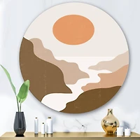 Designart - Lanscape With Full Moon In Terracotta Tones