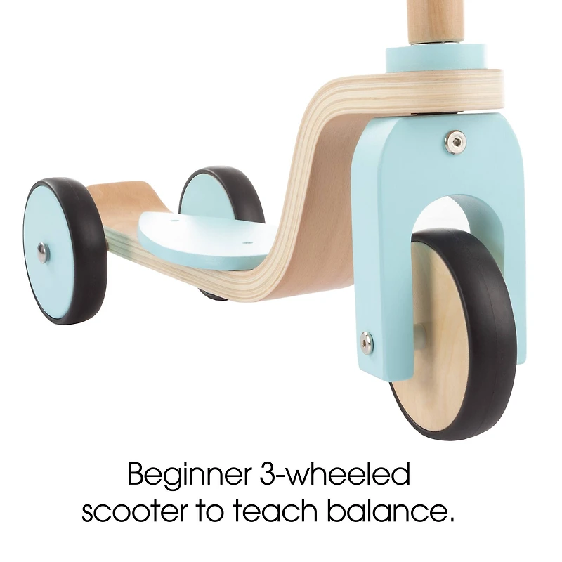 Toy Time Blue Wooden Kick Scooter