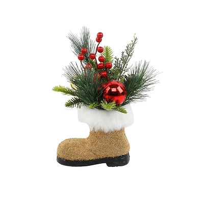Christmas Mix In 12" Beaded Santa Boot