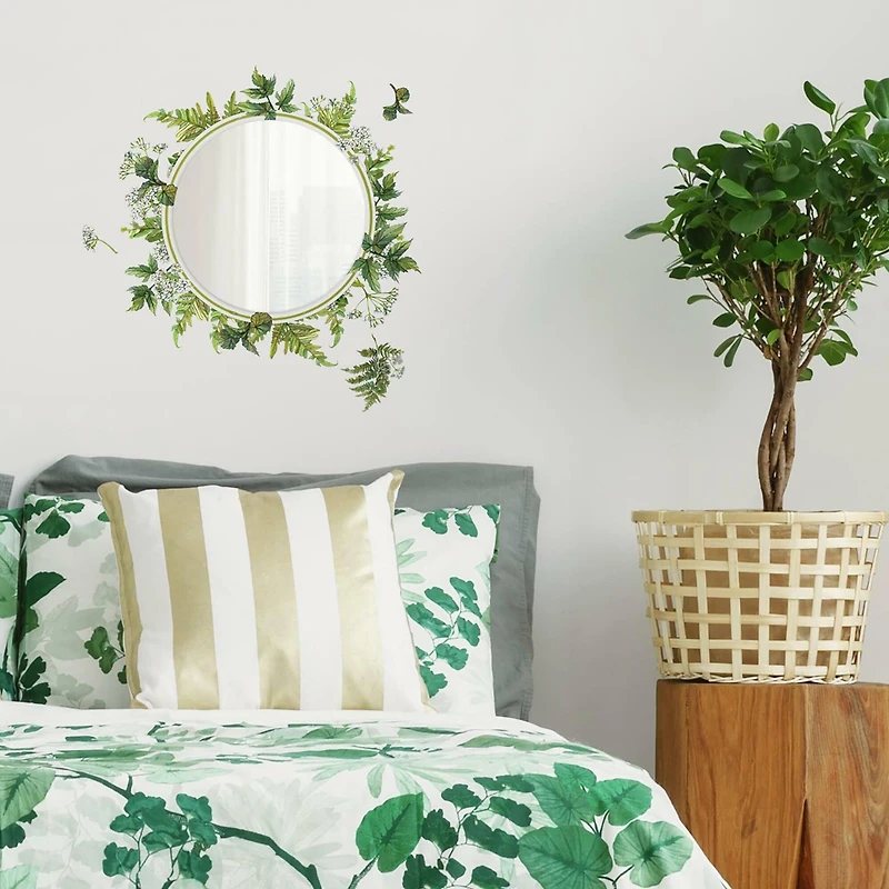 RoomMates Fern Peel & Stick Decals with Circle Mirror