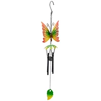 19" Red Metal Butterfly Outdoor Garden Windchime
