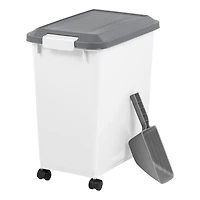 Iris® 30 lbs. Airtight Pet Food Container with Scoop, Gray