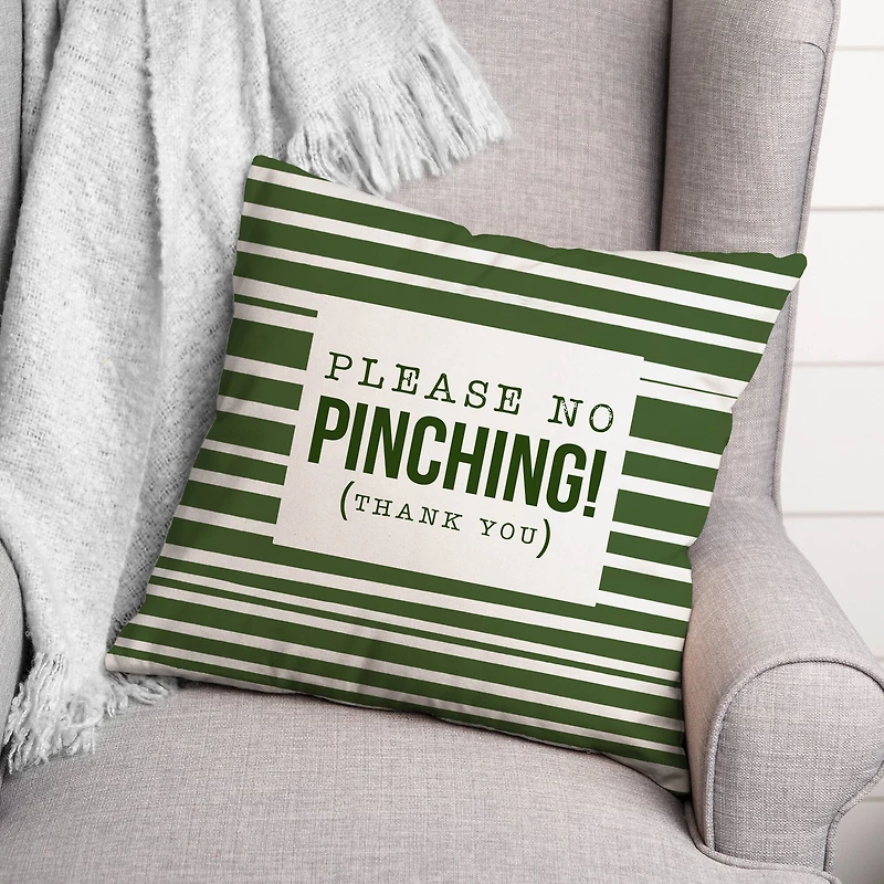 Please No Pinching 3 18" x 18" Throw Pillow