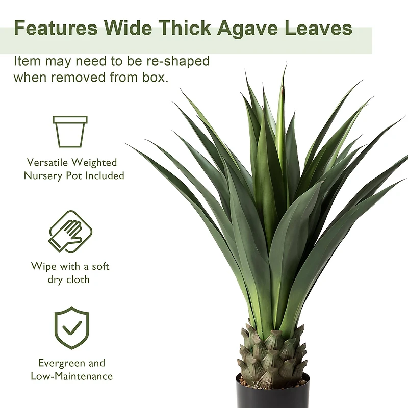 Glitzhome® 3.25ft. Potted Faux Agave Plant