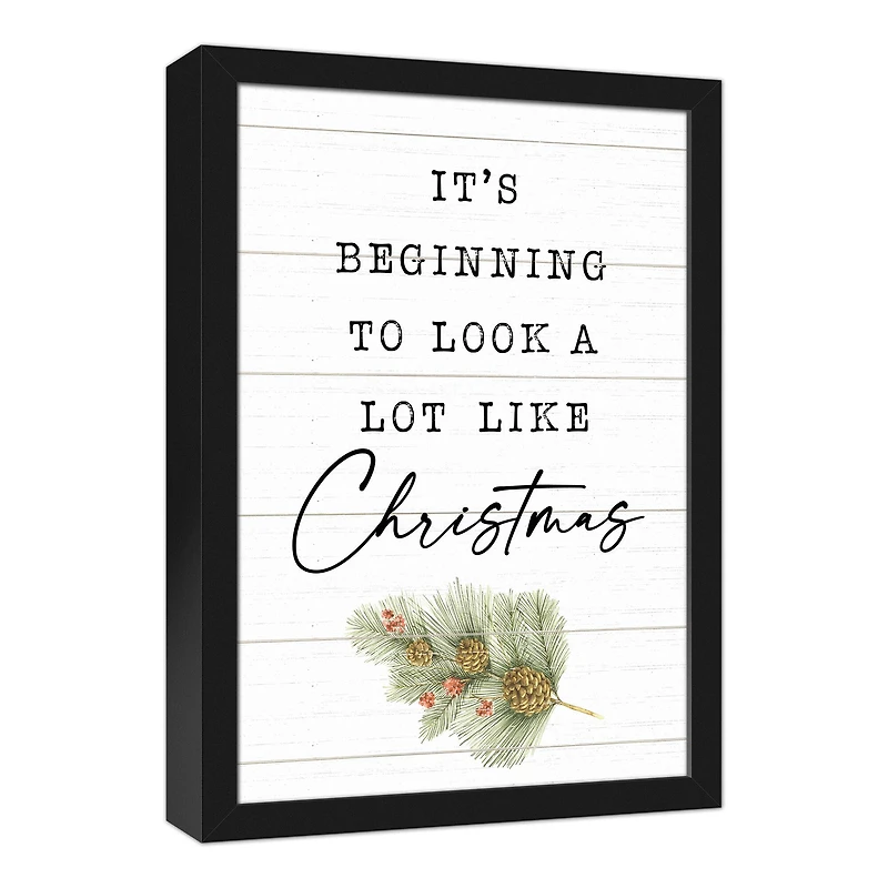 Look Like Christmas Canvas Wall Art In Black Frame