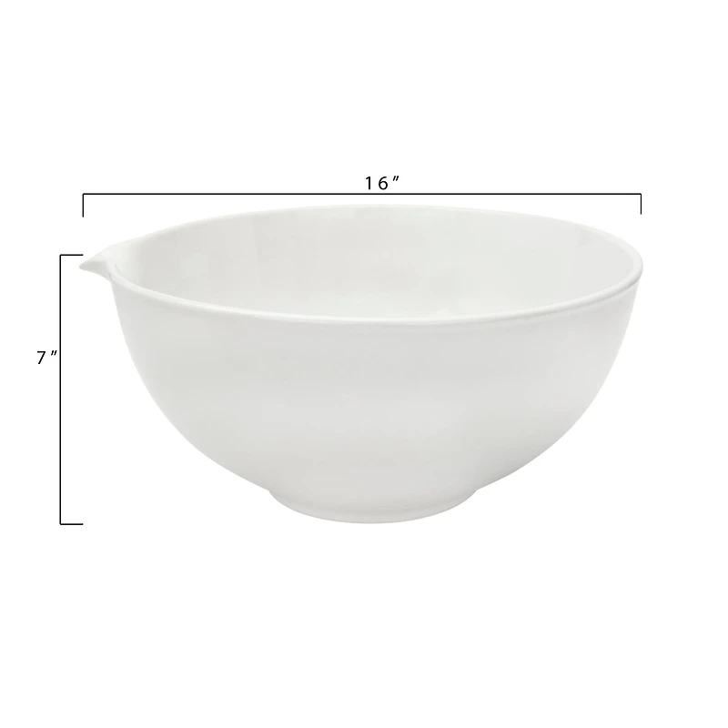 Hello Honey® 16" Antique White Reproduction Ceramic Batter Bowl
