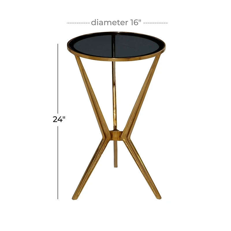 2ft. Gold & Black Modern Aluminum Accent Table
