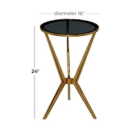 2ft. Gold & Black Modern Aluminum Accent Table