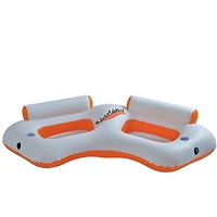 7ft. Orange & White River Land Inflatable Swimming Pool Sofa