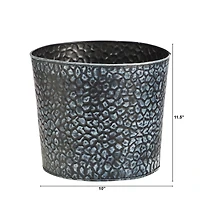 11.5" Embossed Tin Bucket with Pebble Pattern